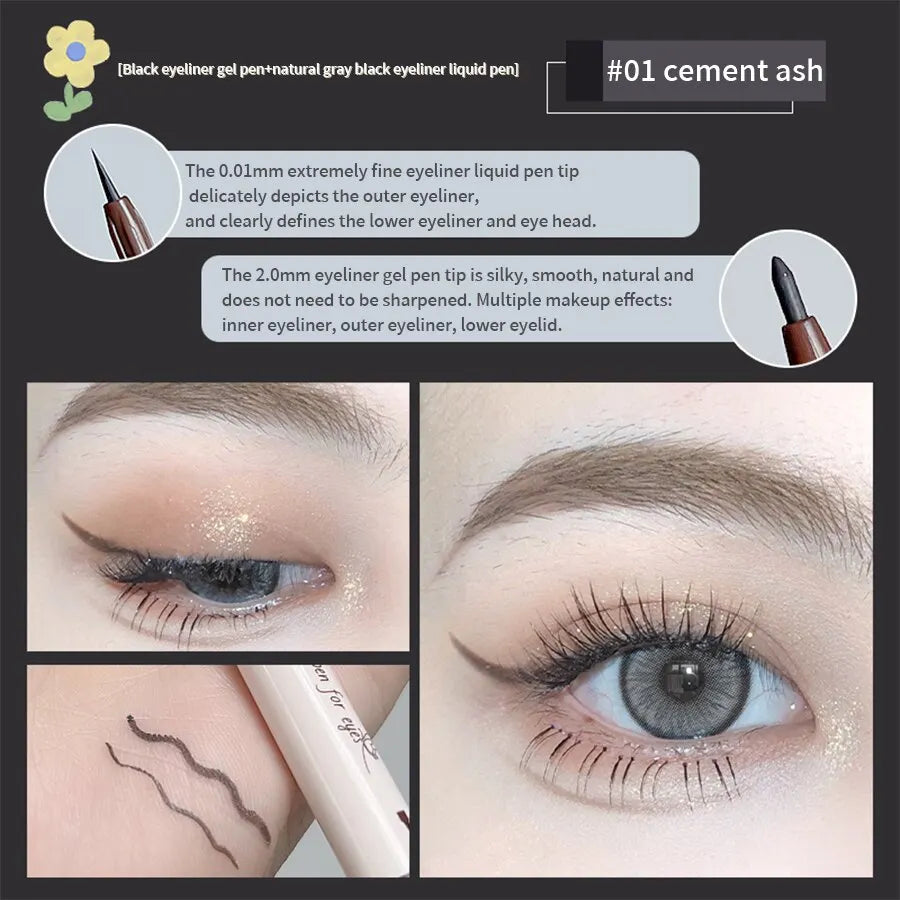 MAXFINE Double-Head Eyeliner Pen – Waterproof Fine Tip & Eye Brightener