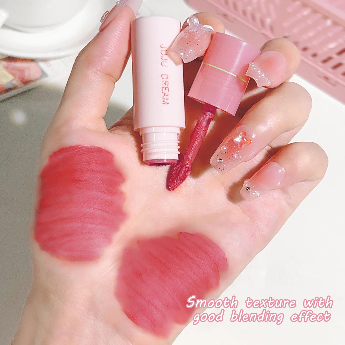 JUJU DREAM 6-Color Matte Lip Glaze Set – Long-Lasting, Velvet Non-Stick, Nude Finish