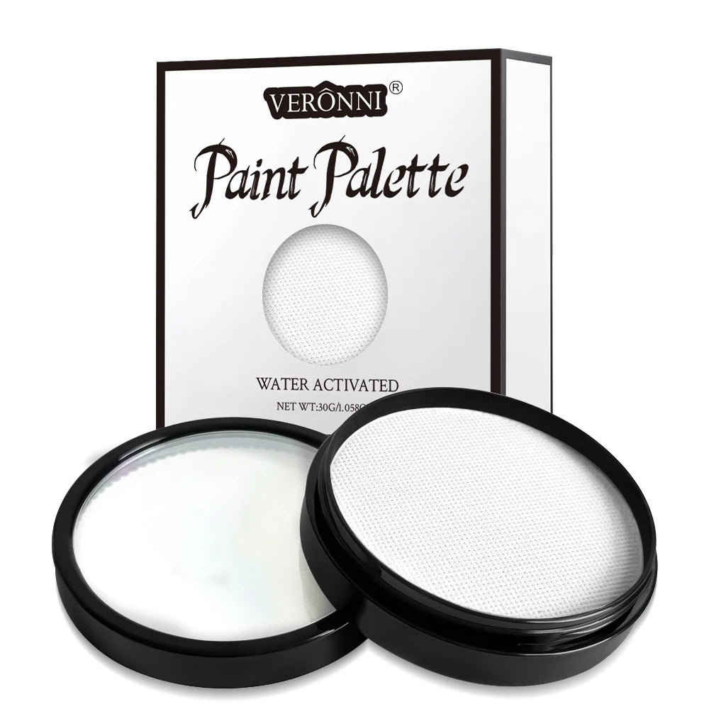 LuxuryGlow 30g Monochromatic Face & Body Paint Kit – Black, White, Red Water-Based Makeup with Brushes for Halloween & Party Looks