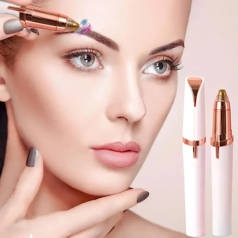 LuxuryGlow Electric Eyebrow Trimmer for Beginners – Precision Nose Hair & Brow Shaver
