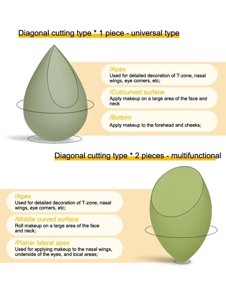 6-Pack Dual Use Makeup Sponges | Wet & Dry Water Drop Beauty Blender Puff
