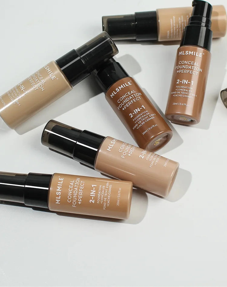 Base de maquillaje en polvo de 6 colores MLSMILE: resistente al agua, de larga duración y con control de grasa.