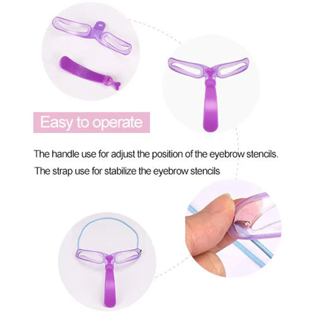 ZXZZS 8-in-1 Reusable Eyebrow Stencil Kit with Brow Stamp – Easy Makeup Tool