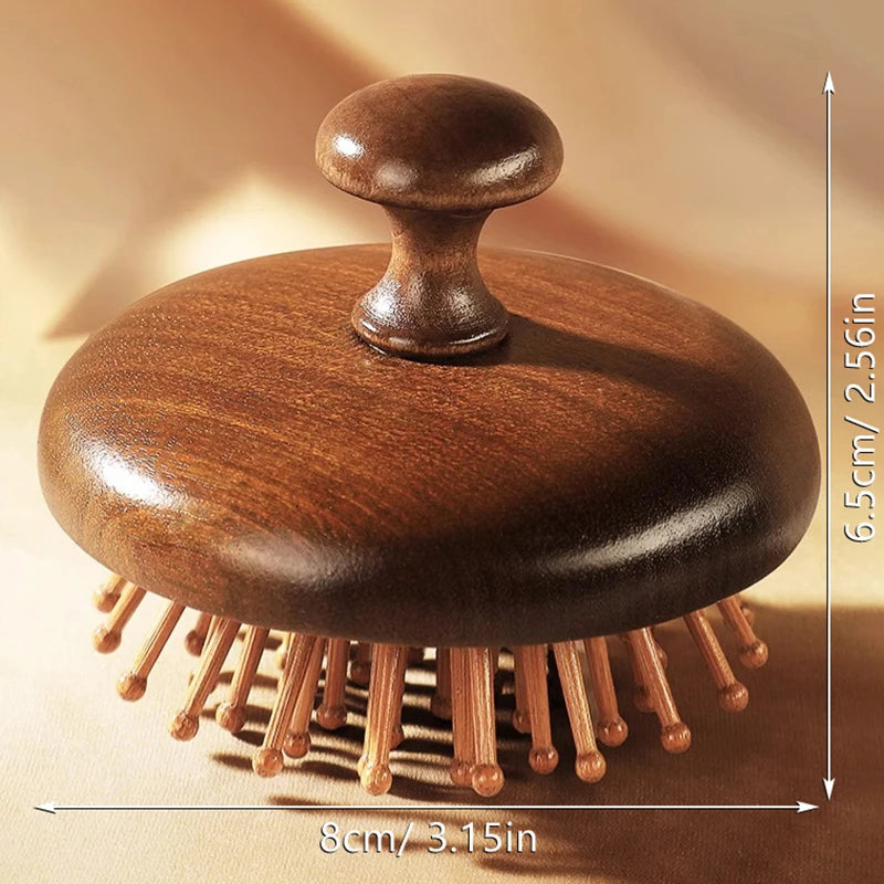 AQTOCNA Multi-Functional Wooden Scalp & Body Massage Comb – Sandalwood Guasha Therapy Tool