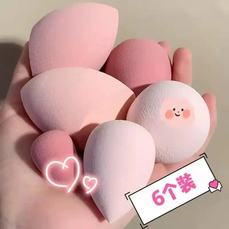 6-Pack Dual Use Makeup Sponges | Wet & Dry Water Drop Beauty Blender Puff