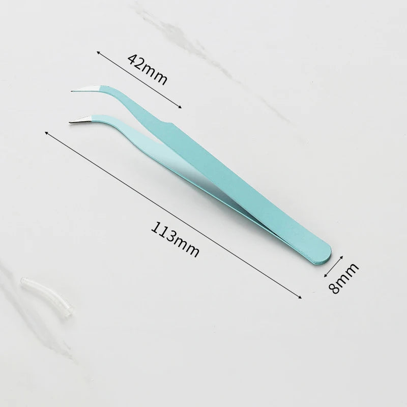 LuxuryGlow Macaron Color Eyelash Tweezers – Stainless Steel Precision Tool for Nail Art, Stickers & DIY Crafts