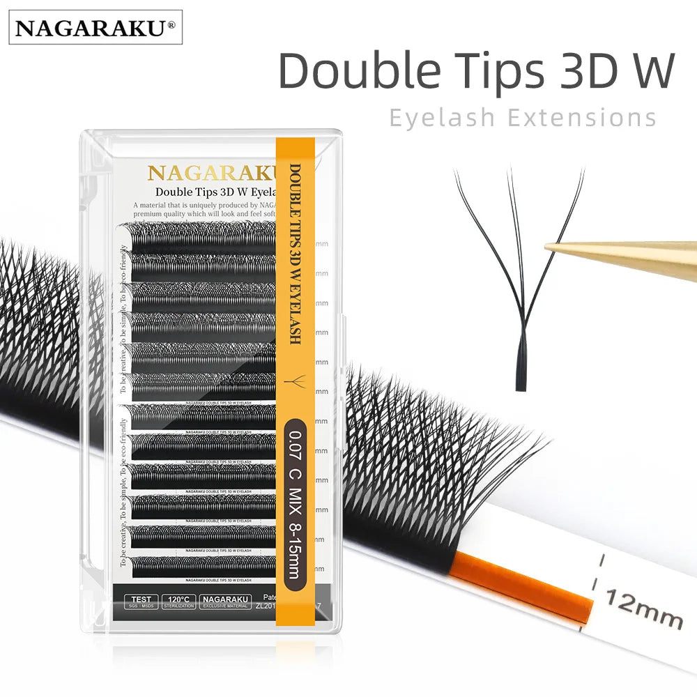 NAGARAKU W Shape مراوح الرموش المصنوعة مسبقًا - 3D / 4D / 5D / 6D Auto Bloom