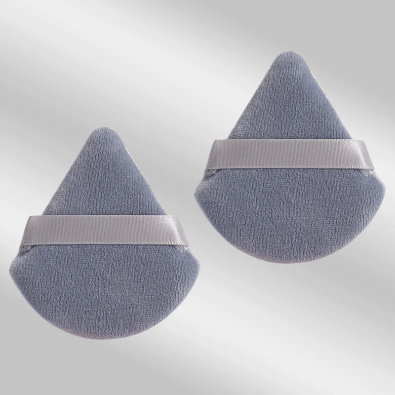 LuxuryGlow 2PCS Triangle Velvet Powder Puff – Soft Reusable Makeup Blender for Flawless Foundation Application