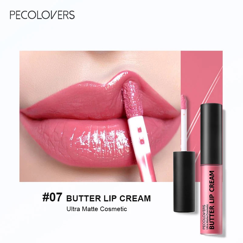 Labial líquido a prueba de agua LuxuryGlow: 21 tonos vibrantes con vitamina E y voluminizador de labios