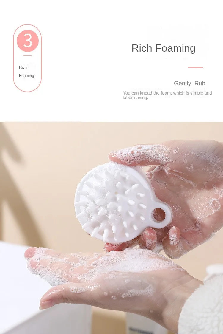 LUNCAY Silicone Scalp Massager Shampoo Brush – Soft Head Scrubber for Thick & Thin Hair