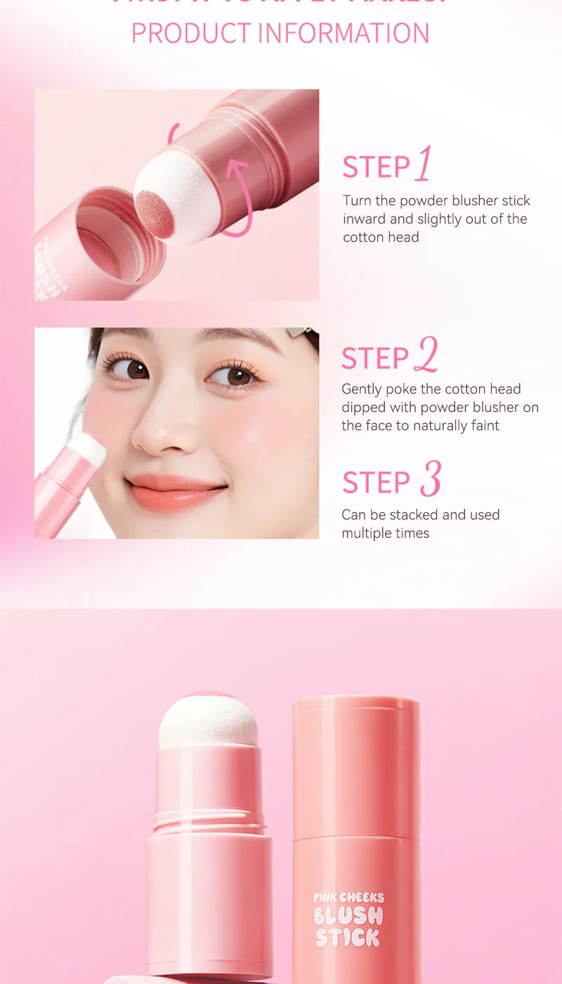 أحمر خدود كوري وردي من LuxuryGlow - إسفنجة ناعمة لتوهج طبيعي