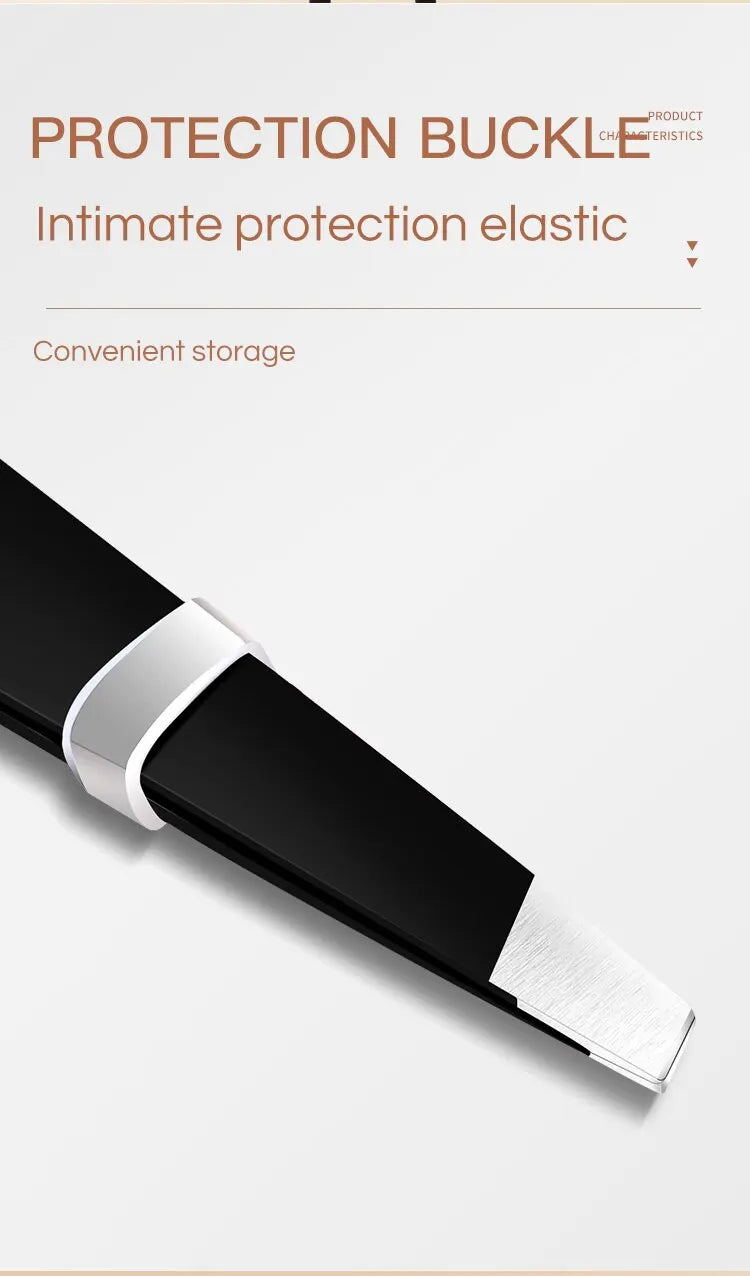 GECOMO Stainless Steel Eyebrow Tweezer – Slant & Flat Tip for Precision