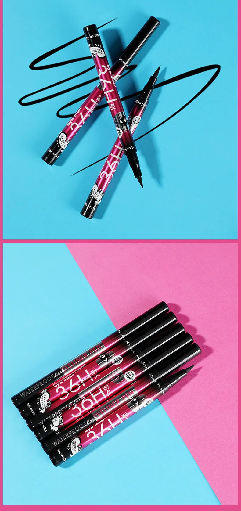 MAXFINE Waterproof Liquid Eyeliner – Long Lasting, Smudge-Proof & Quick Dry Formula