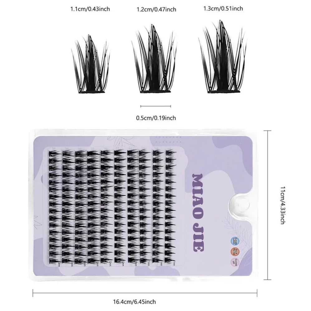RBQJ MIAOJIE 160 Rows Faux Mink Cluster Lashes – Natural DIY Eyelash Extensions