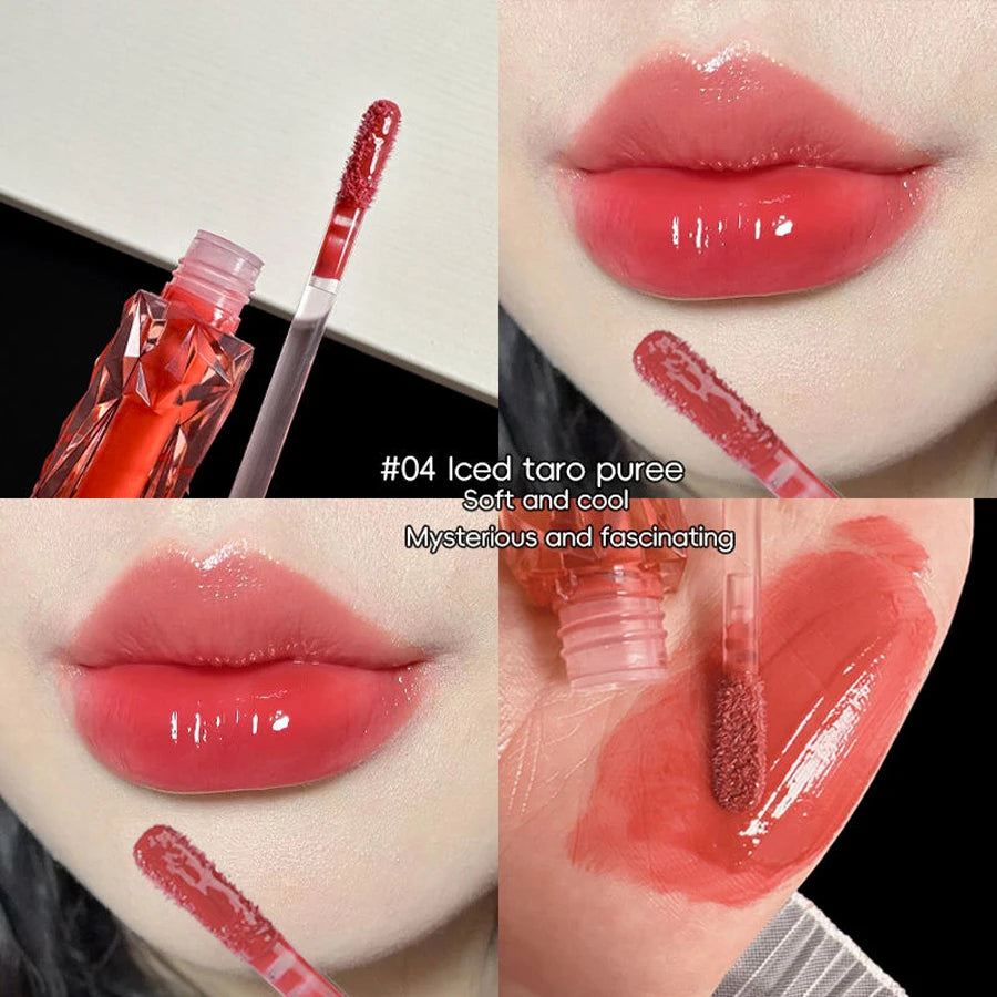 Brillo labial hidratante de larga duración MAXFINE: resistente al agua y con brillo que no se desvanece.