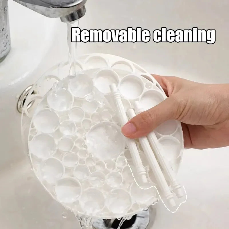 Organizador de brochas de maquillaje y cosméticos de acrílico LuxuryGlow: soporte y organizador de pintalabios para tocador (28 × 23 cm)
