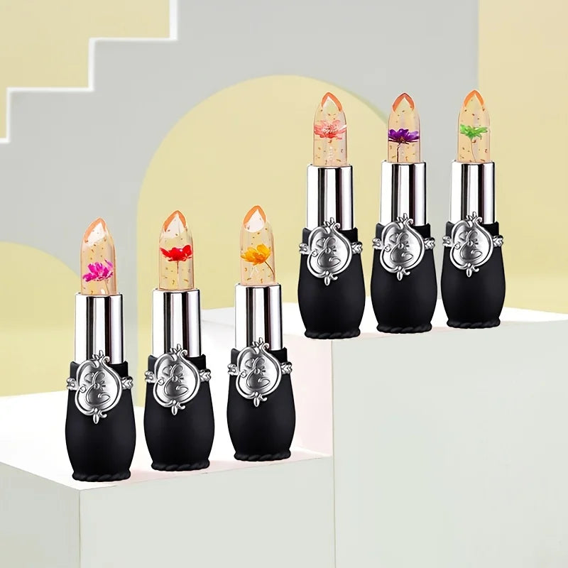 Set de labiales LuxuryGlow Flower Jelly: cambia de color, hidratante y de larga duración.