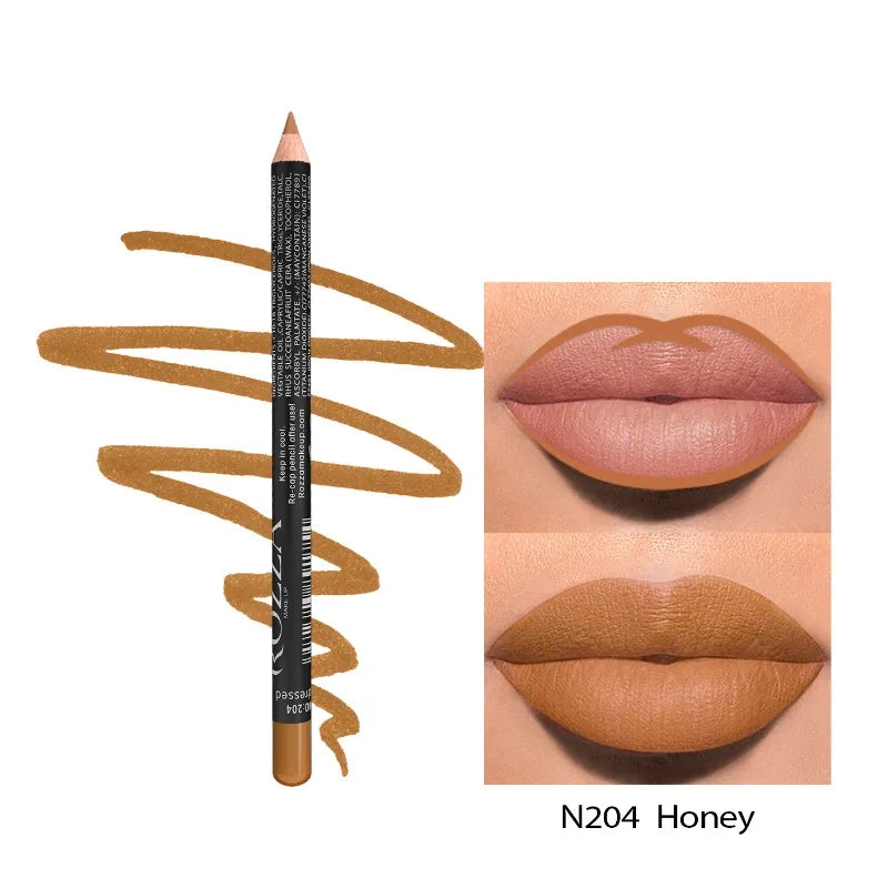 Delineador de labios mate LuxuryGlow de 14 colores: lápices de alta pigmentación, resistentes al agua y de larga duración.