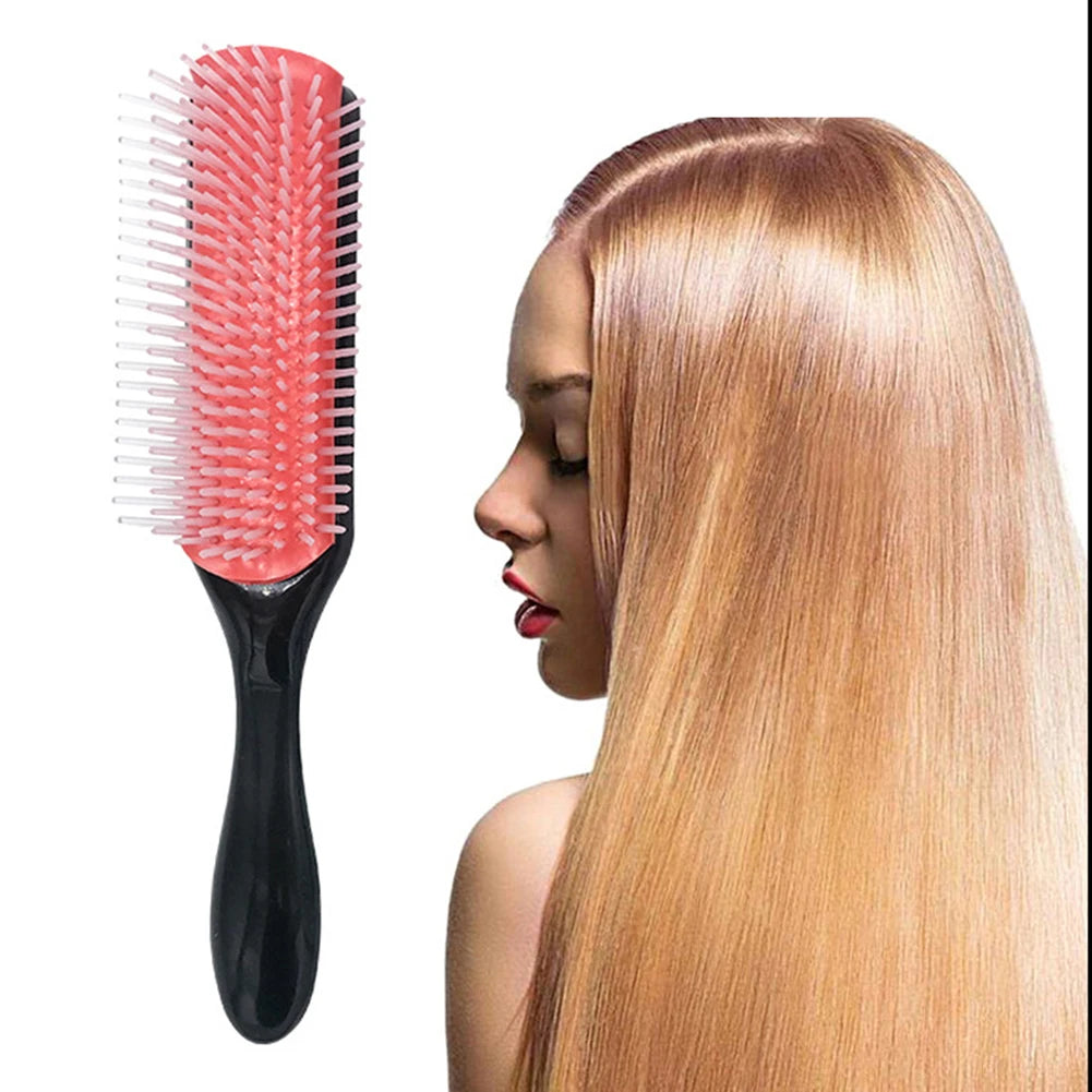 APWIKOGER 9-Row Detangling Hair Brush – Wet & Curly Hair Detangler with Scalp Massager