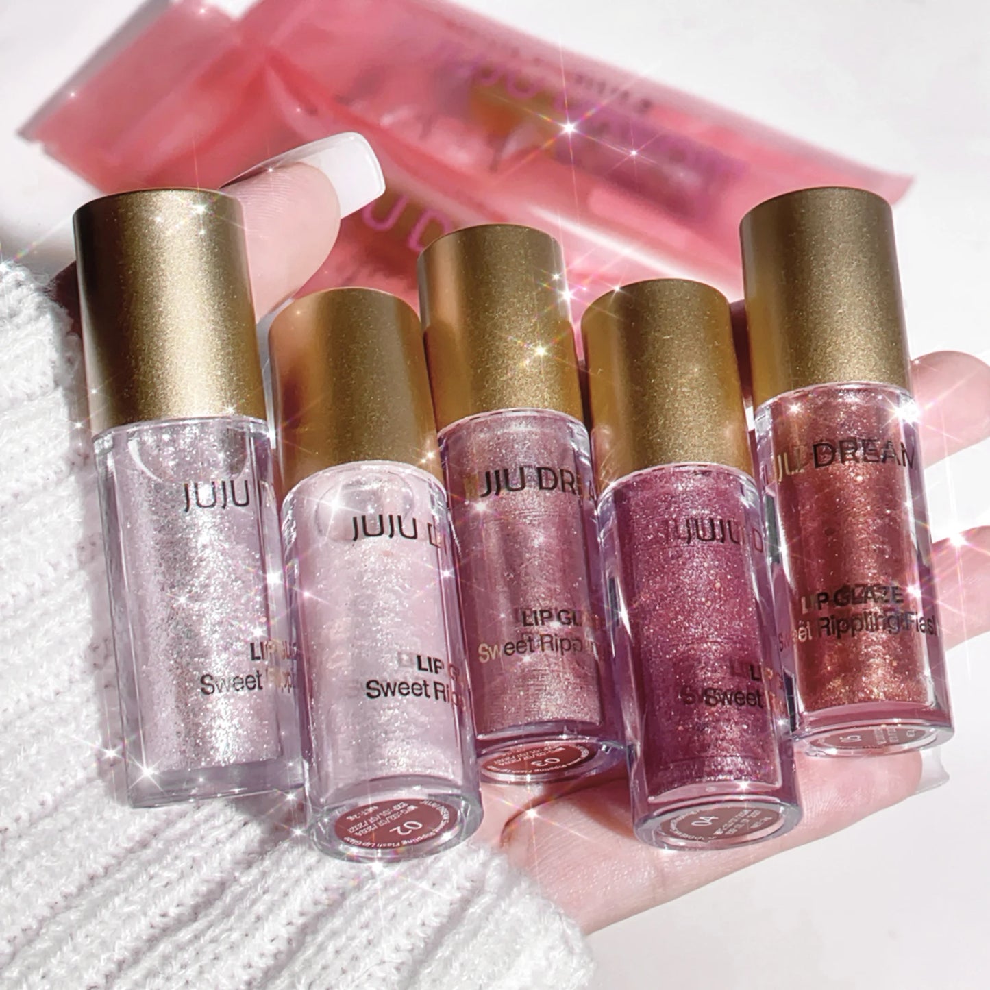 Brillo labial brillante JUJU Dream Sweet: brillo de espejo y acabado hidratante