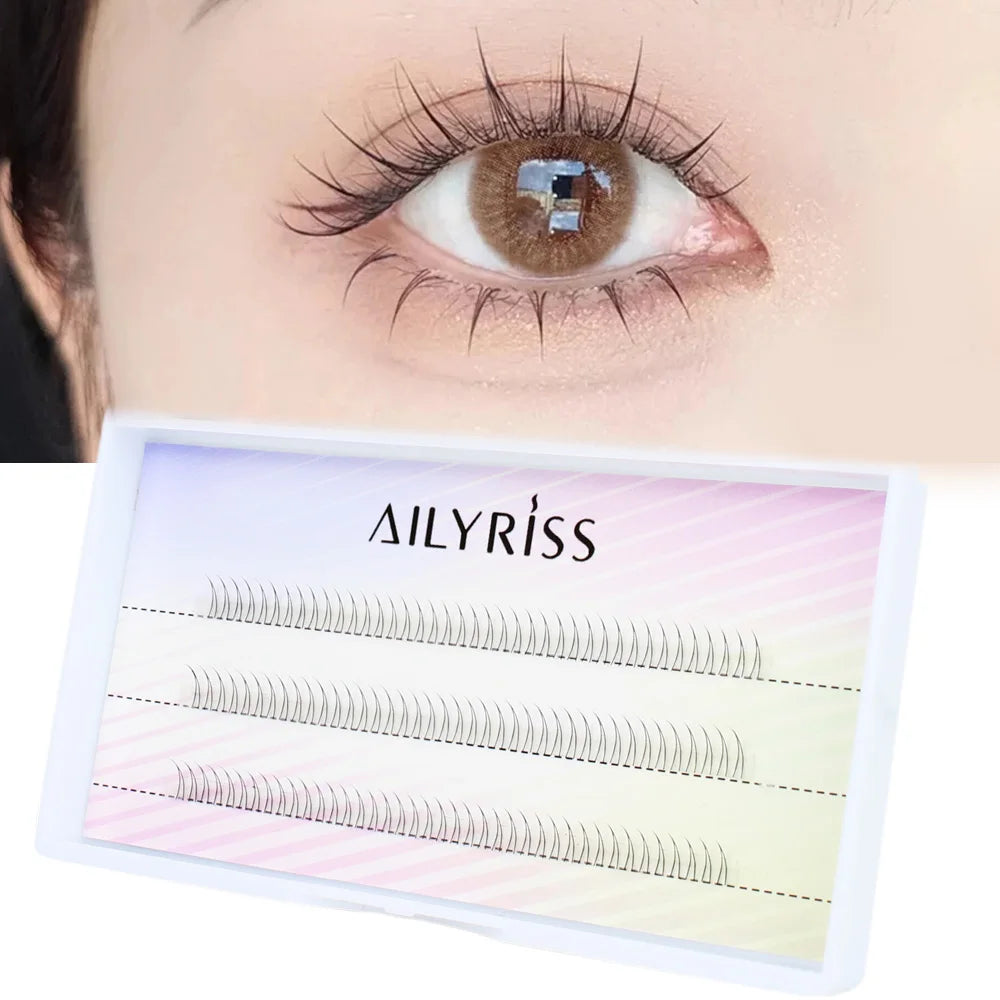 Grupos de pestañas AILYRISS Manga J Curl en forma de V – Pestañas inferiores naturales
