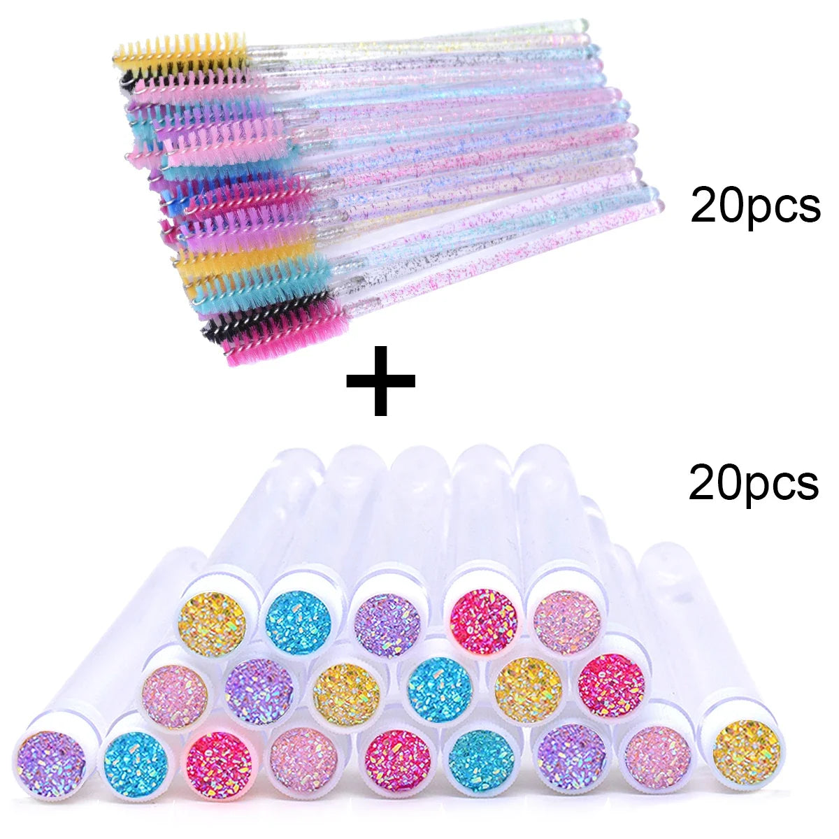 ZXZZS 20PCS Reusable Eyelash Brush Set with Dust-Proof Tubes – Replaceable Mascara Wands for Lash & Brow Makeup