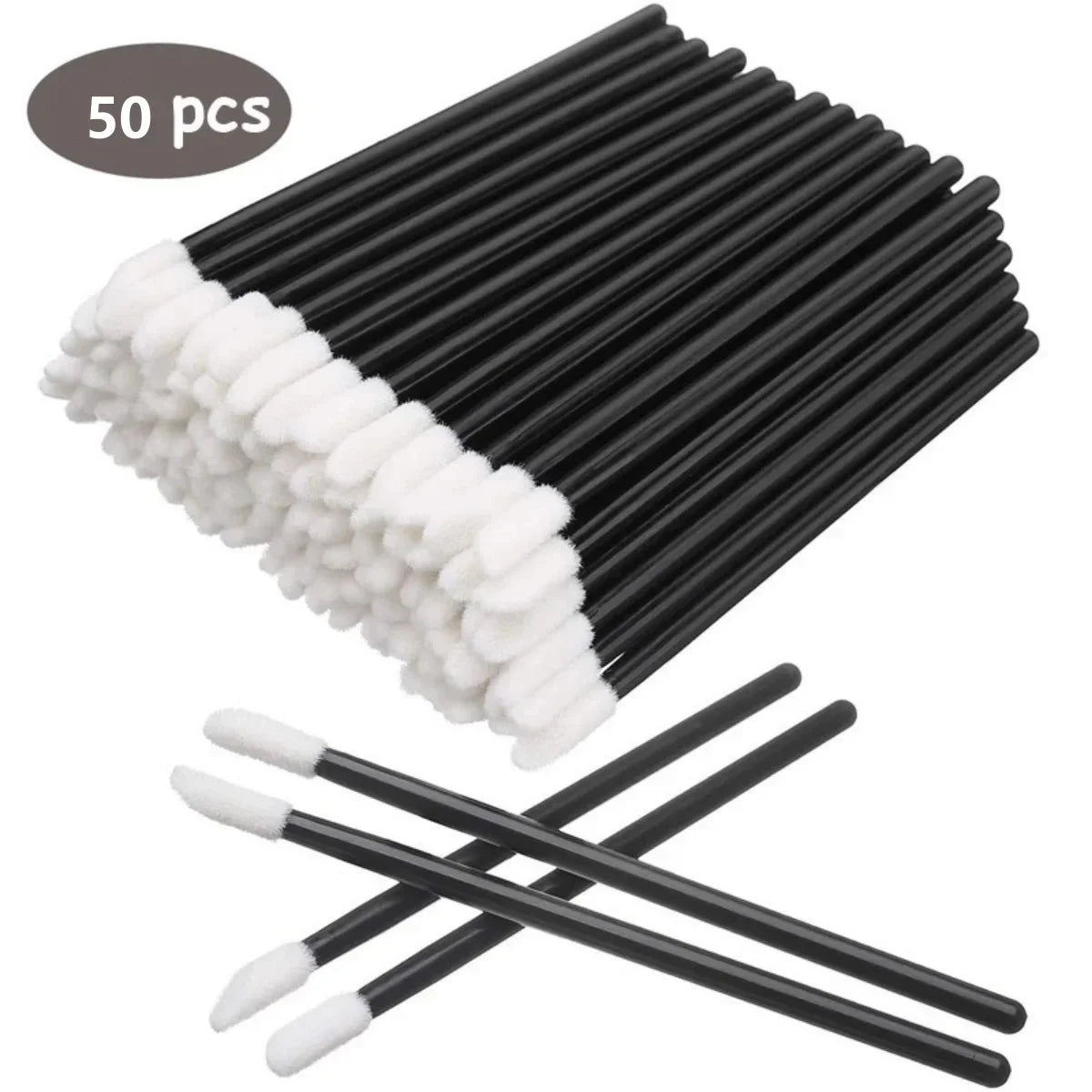 ZXZZS 50PCS Disposable Lip Gloss Applicator Wands | Soft Nylon Makeup Brushes