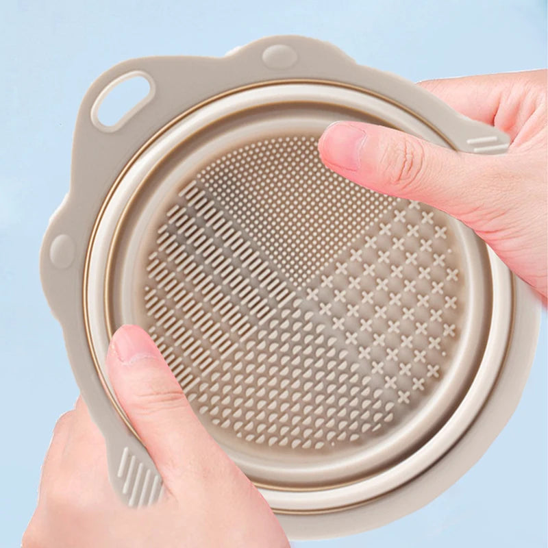 SALON FASHION Makeup Brush Cleaner Set – Silicone Cleaning Bowl & Brush Holder