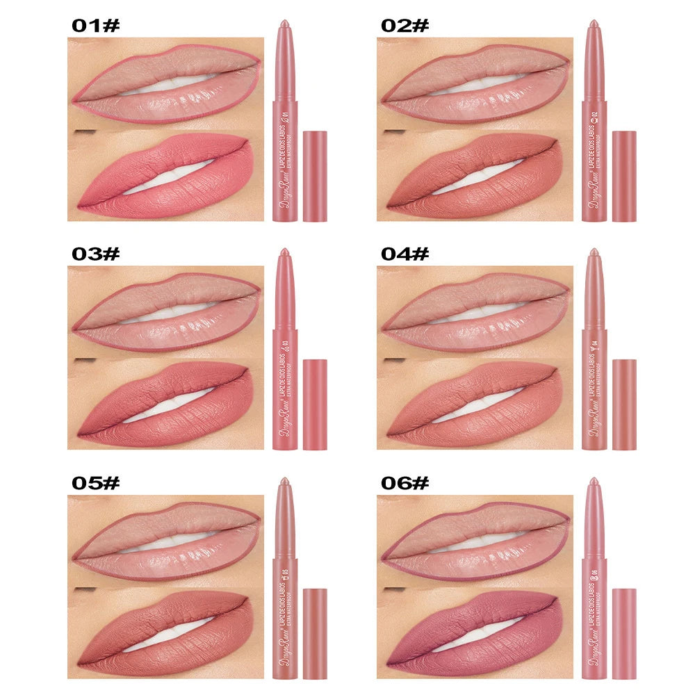 Delineador de labios mate Dragon Ranee de 12 colores: resistente al agua, a las manchas y de larga duración.