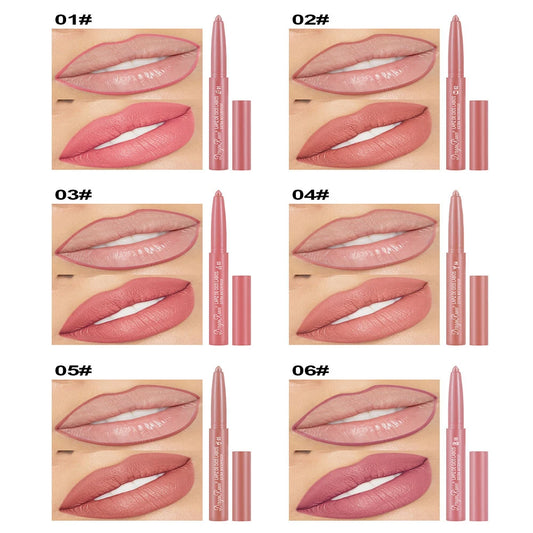 Dragon Ranee 12-Color Matte Lip Liner Set – Waterproof, Smudge-Proof & Long-Lasting