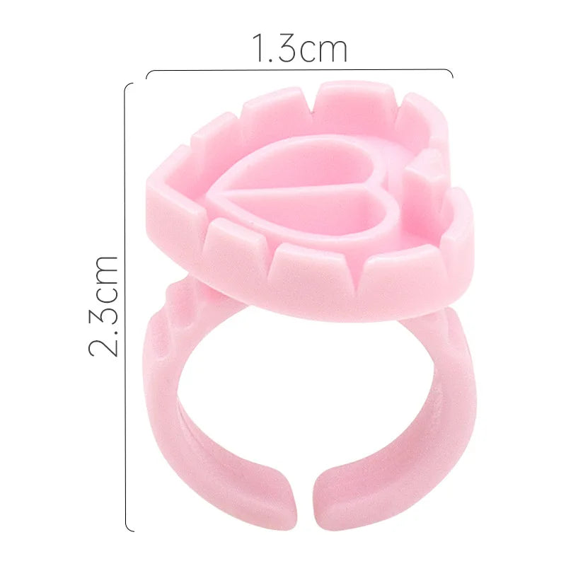 SMHZP 100Pcs Disposable Blooming Eyelash Glue Rings – Flower Cup Design for Lash Extension & Tattoo Pigment