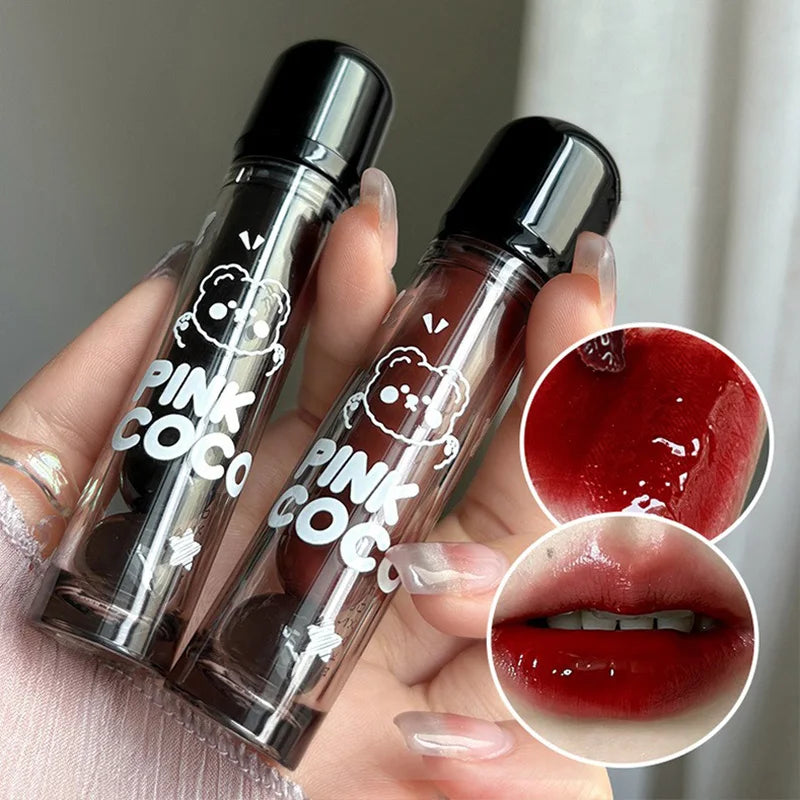 PINKCOCO Mirror Lip Glaze: brillo nude de larga duración con brillo iluminador