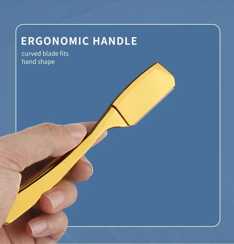 LuxuryGlow Professional Straight Edge Razor for Men – Manual Shaving Knife with Zinc Alloy Handle