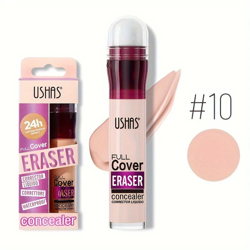 Corrector líquido USHAS Sponge Head: cobertura hidratante y duradera para ojeras e imperfecciones.