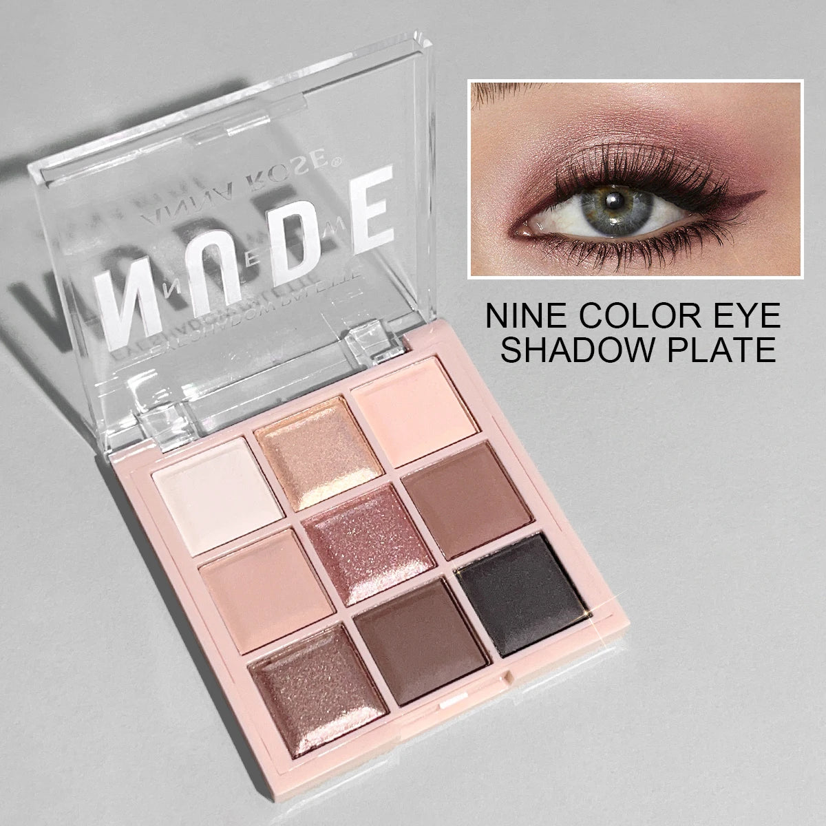 LuxuryGlow 9-Color Eyeshadow Palette – Matte, Shimmer & Glitter Milk Tea Shades | Waterproof, Long-Lasting Daily Makeup