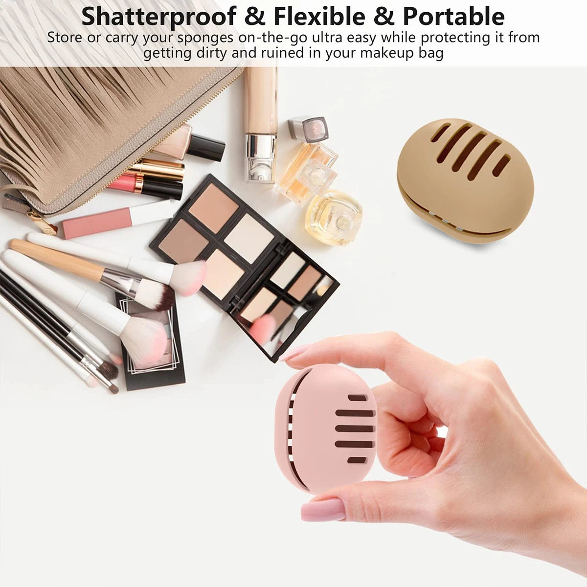 LuxuryGlow Eco-Friendly Silicone Beauty Blender Storage Case – Portable & Reusable Organizer
