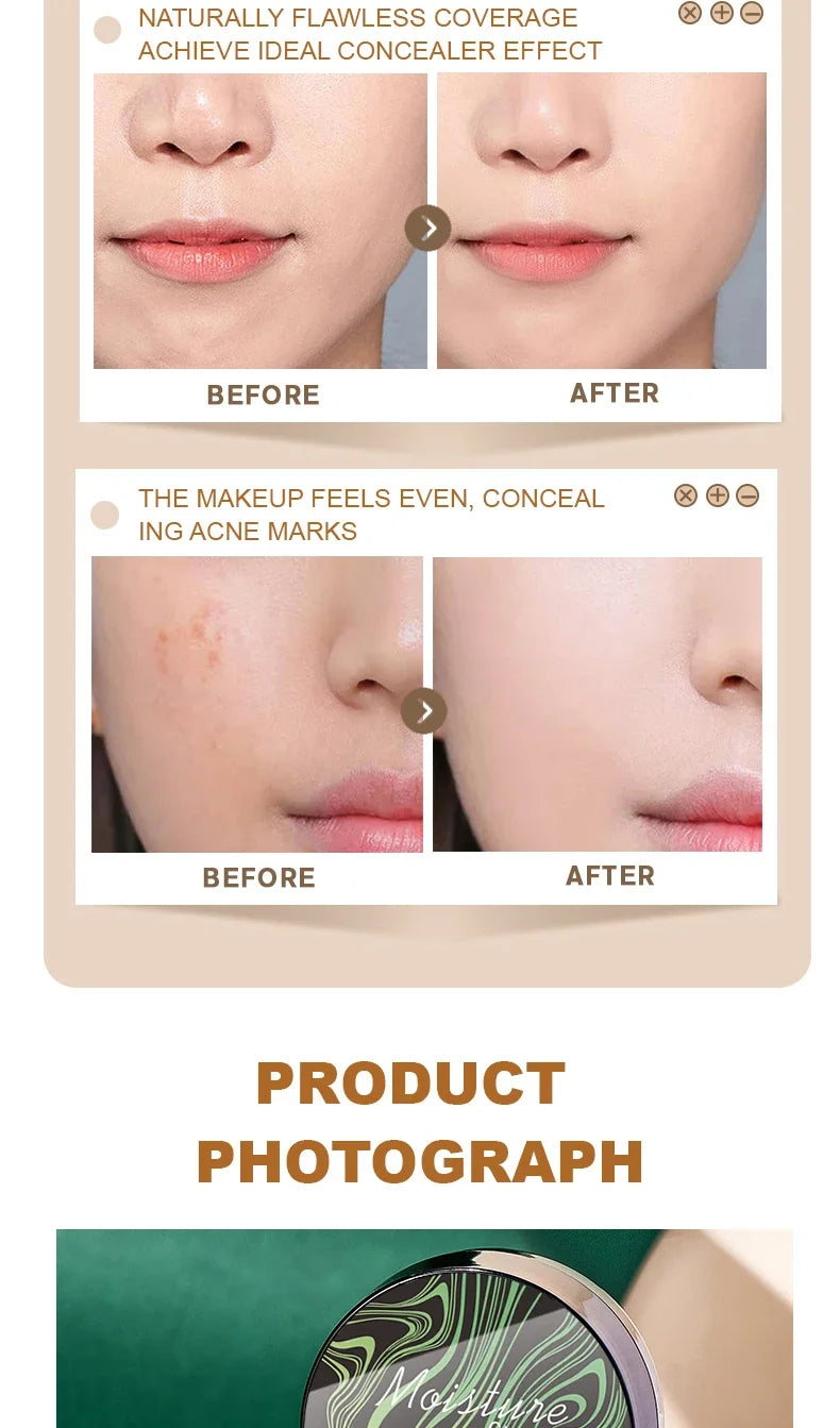 Crema BB Air Cushion de Ocheal: corrector, base y protector solar con esponja de hongo