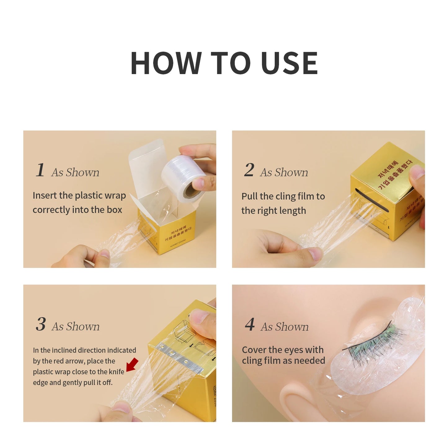 GLAMLASH 200M Clear Plastic Wrap for Eyelash Extensions – Professional Preservative Film for Lash Removal & Permanent Makeup