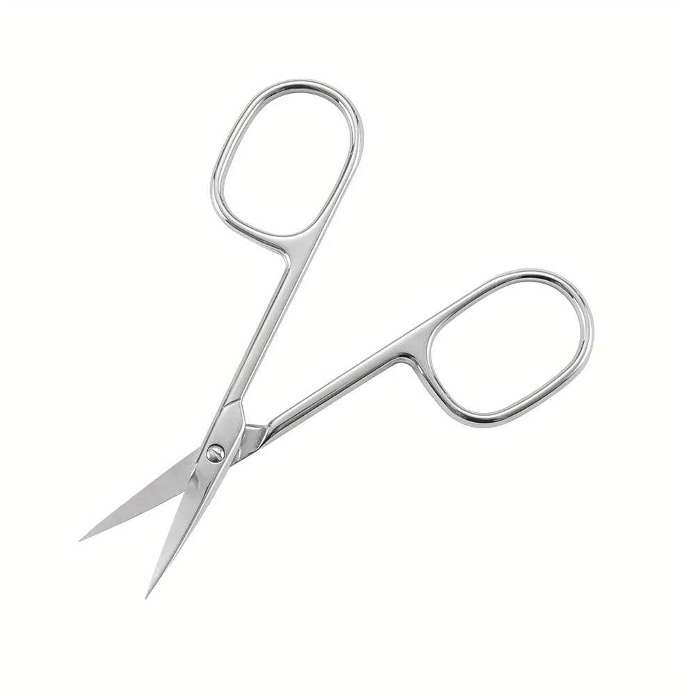 LuxuryGlow Precision Curved Eyebrow Scissors – Stainless Steel Grooming Tool