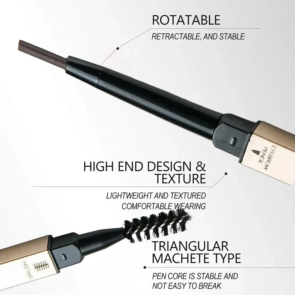 LuxuryGlow 5-Color Double Head Waterproof Eyebrow Pencil with Brush | Long-Lasting & Sweatproof