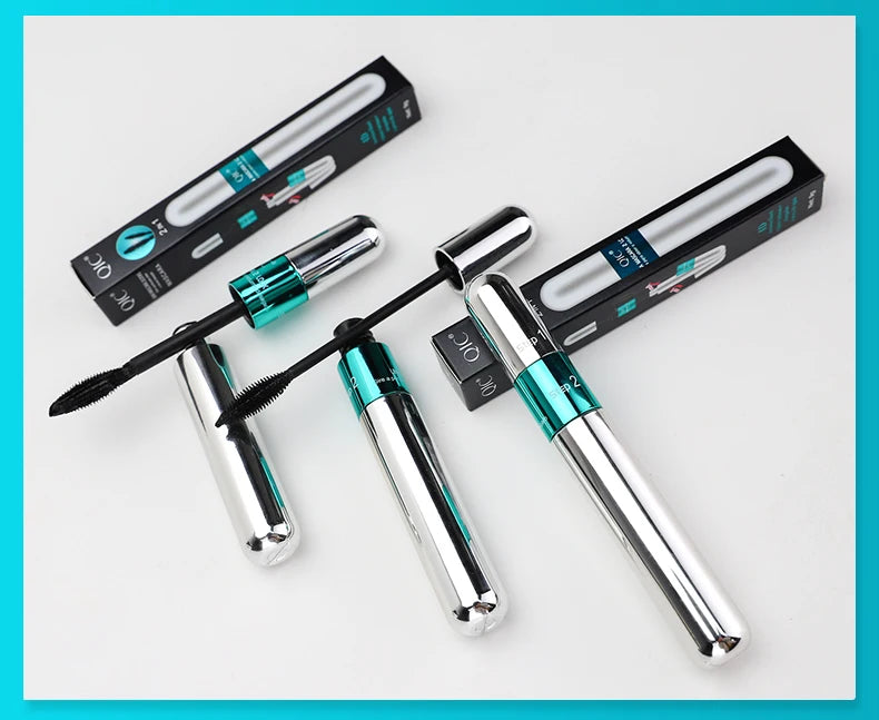 QIC 2-in-1 Waterproof Silk Fiber Mascara for Eyelash Extension – Lengthening & Volumizing