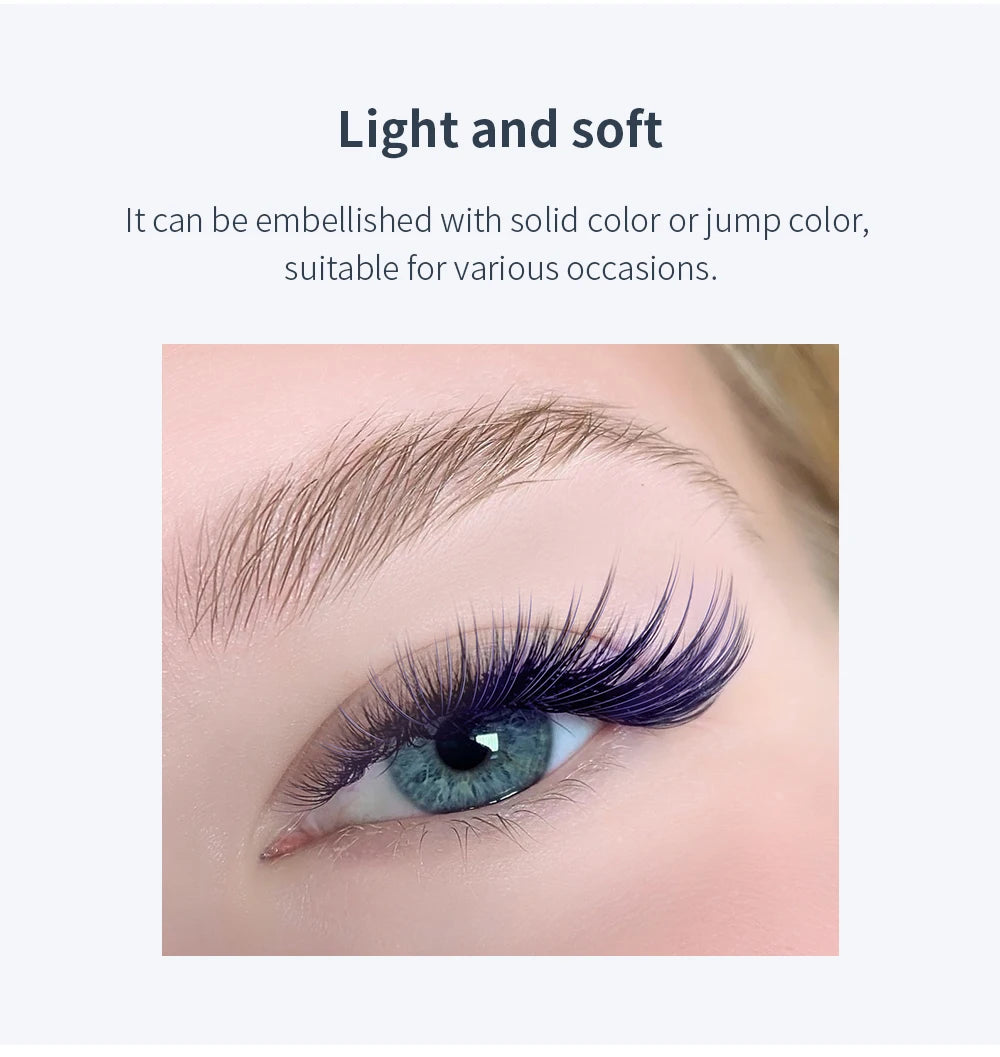 GLAMLASH Morandi Grey Colored Lash Extensions – Natural Individual Eyelashes