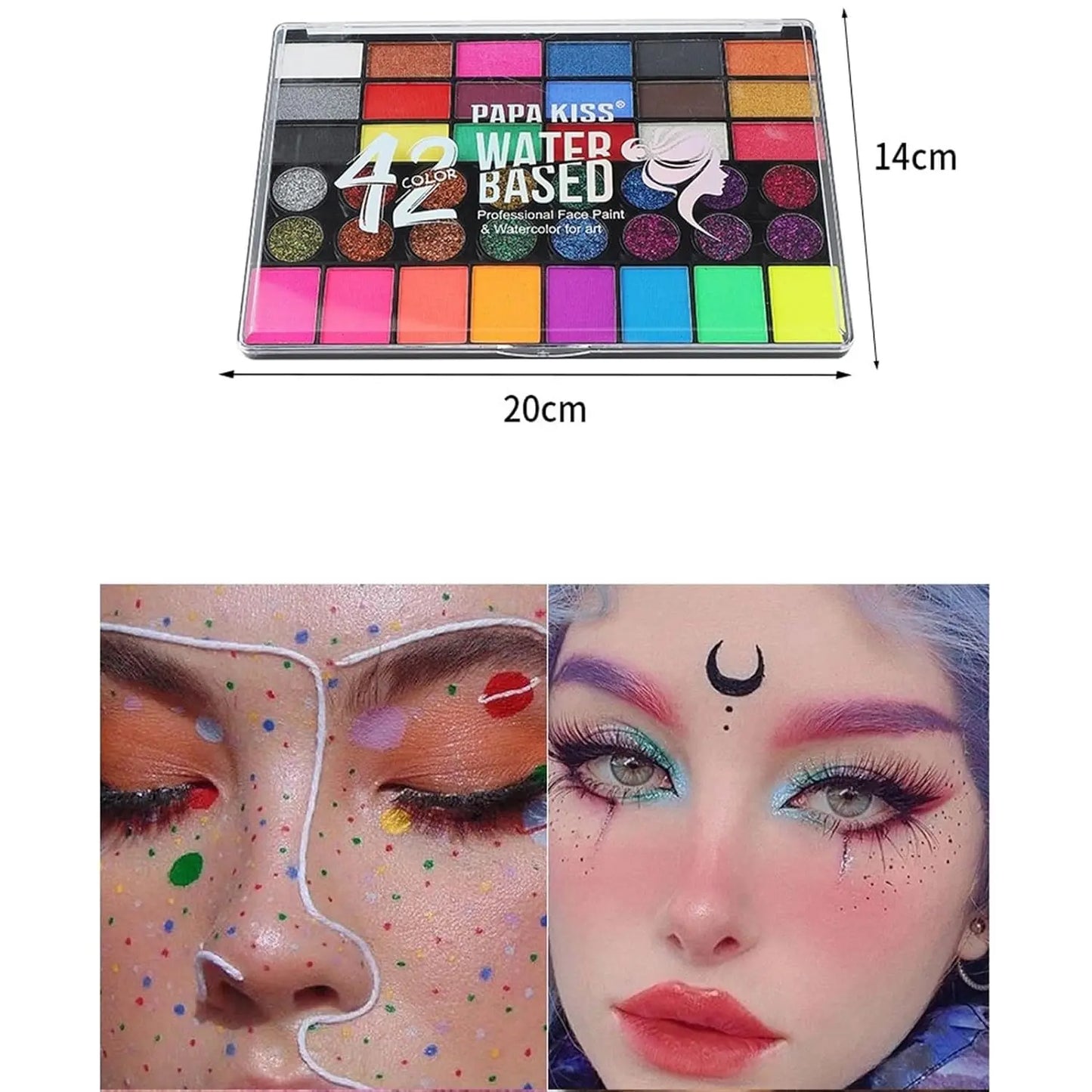 VERONNI 42-Color UV Neon Body & Face Paint Set – Water Activated, Safe for Kids & Adults