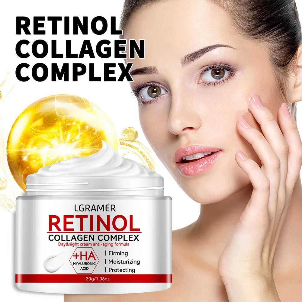 LGRAMER Retinol Lifting & Firming Face Cream – Collagen Moisturizer for Wrinkles, Brightening & Whitening (30g/60g)