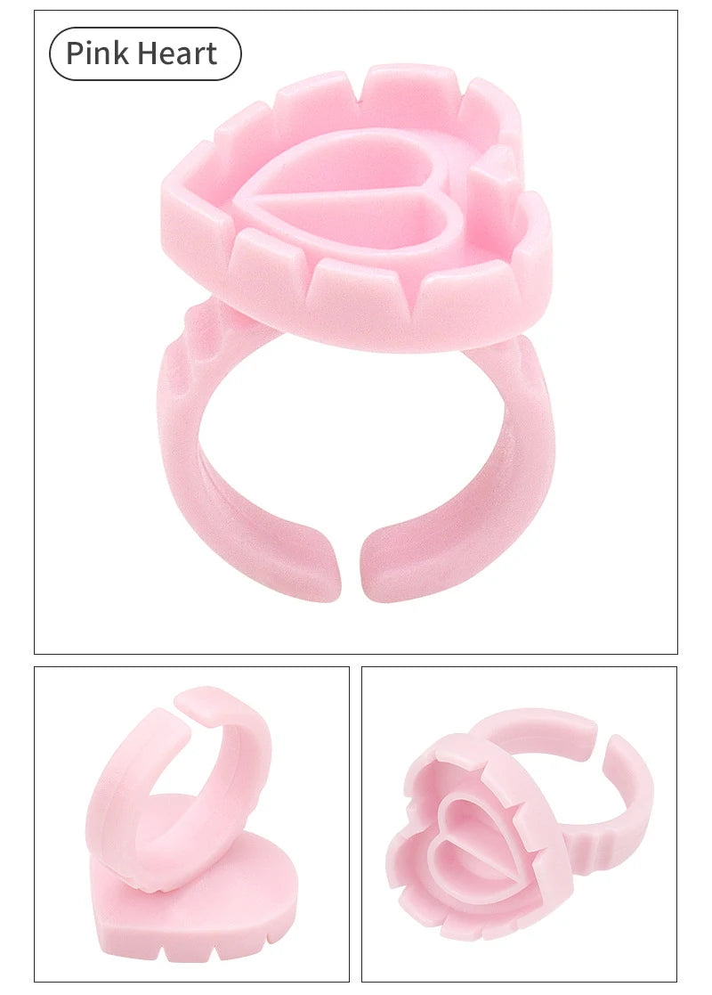 RPXBGUCKARHG 50/100PCS Disposable Eyelash Glue Ring Holders | Lash Extension Tool