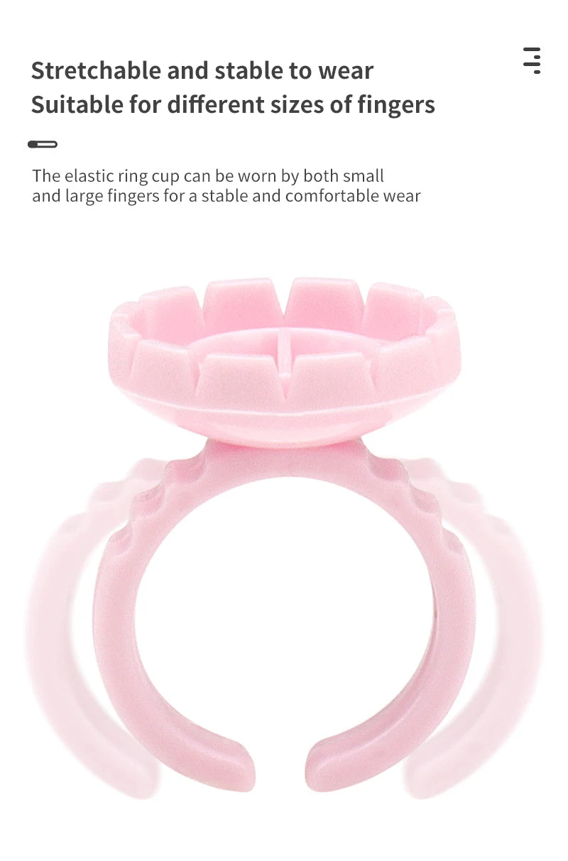 RPXBGUCKARHG 50/100PCS Disposable Eyelash Glue Ring Holders | Lash Extension Tool