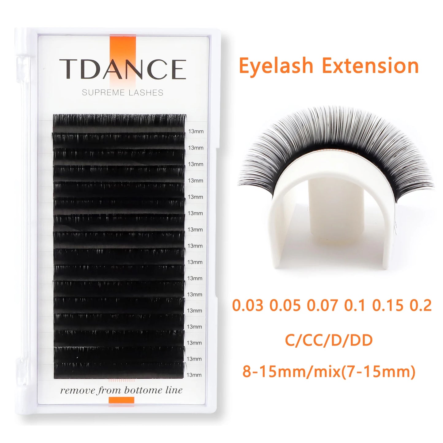 TDANCE 16 Rows Korea PBT Faux Mink Lashes – Soft Natural Russian Volume Extensions C180