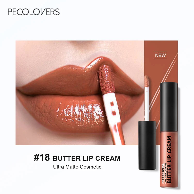 Labial líquido a prueba de agua LuxuryGlow: 21 tonos vibrantes con vitamina E y voluminizador de labios