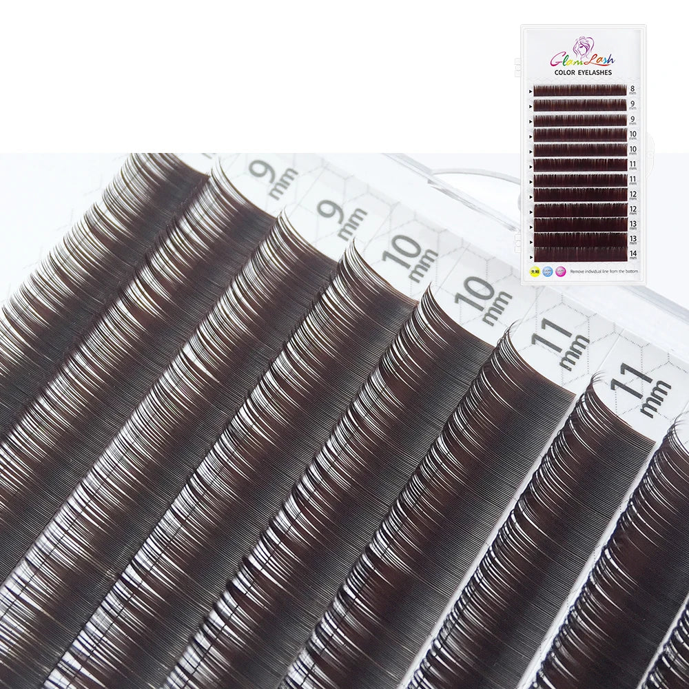 GLAMLASH Morandi Grey Colored Lash Extensions – Natural Individual Eyelashes