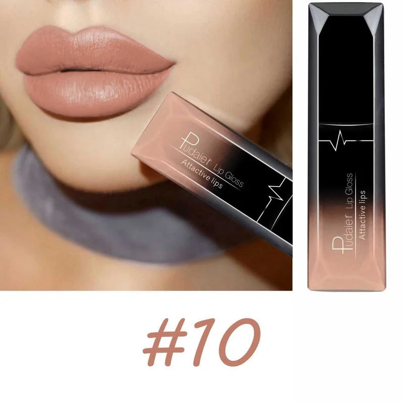 Lápiz labial líquido mate de larga duración LuxuryGlow de 17 colores: crema labial resistente a las manchas